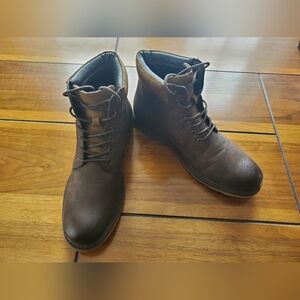 Men's Brown Lace-Up Casual Boots